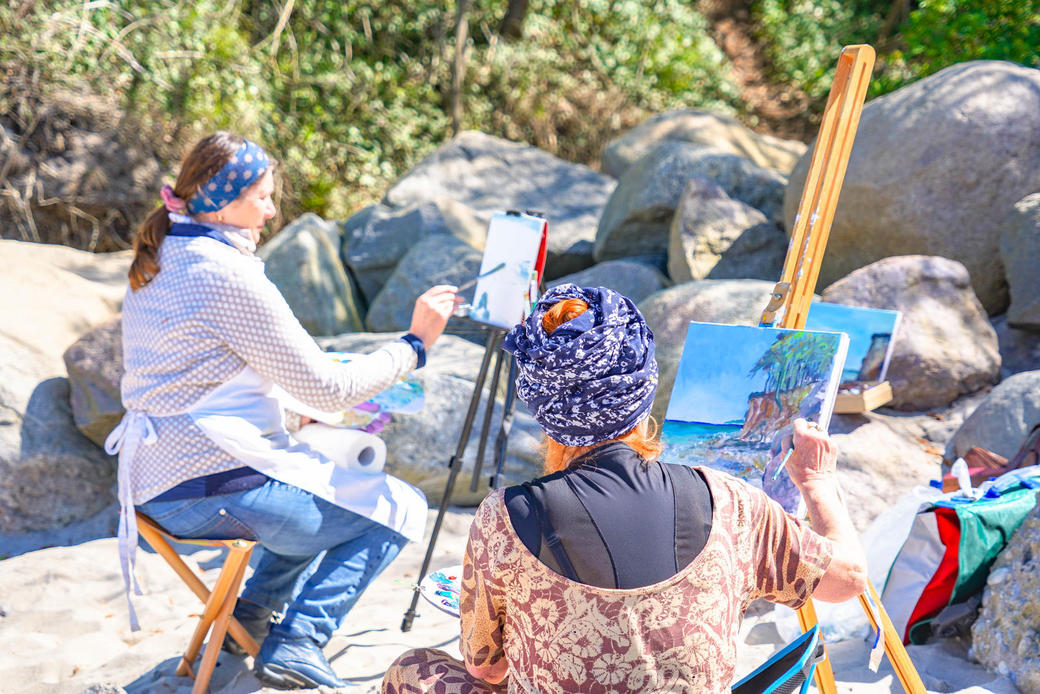 Plein Air malen am Strand©Jasmin Fernholz