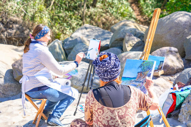 Plein Air malen am Strand©Jasmin Fernholz