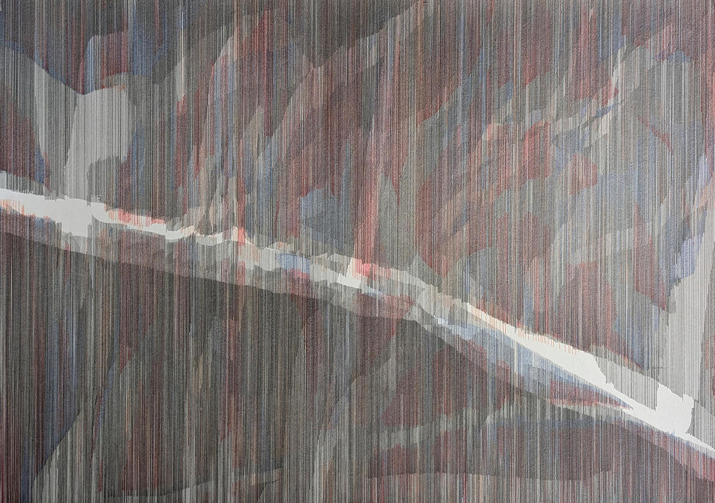 Bleistift und Buntstift auf Papier