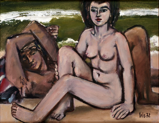 Walter Womacka Paar II, 1972 Yes Öl 35x45 (Kö 212)