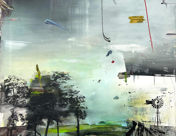 Birgit Borggrebe - Diesseits von Eden, 2022, 190x160 cm, Mischt Lw
