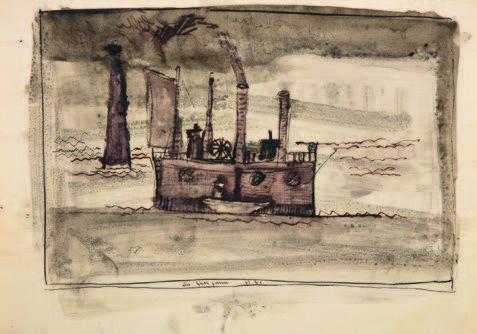 Schlepper und Leuchtturm - Ernst Schroeder