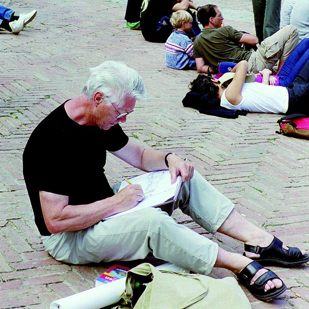 "festgehalten" - Hans Meyer skizziert in Siena, 1998