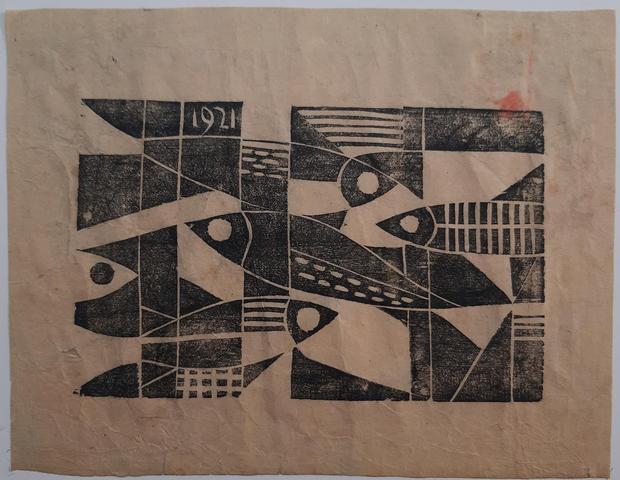 Komposition mit Fischen_1921