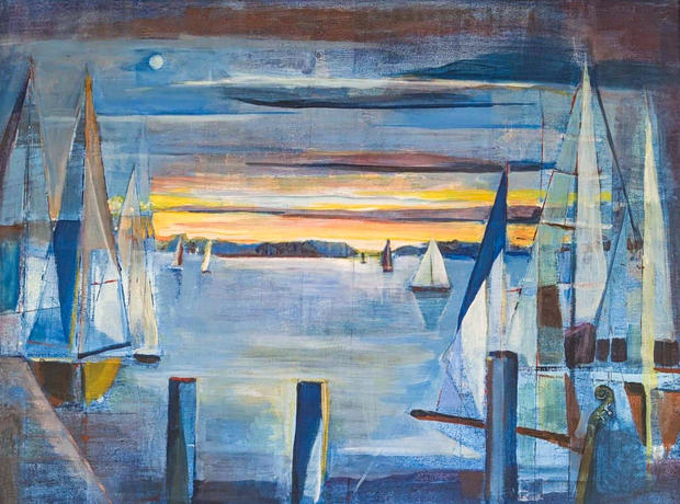 Drei Dalben und ein Kontrabass