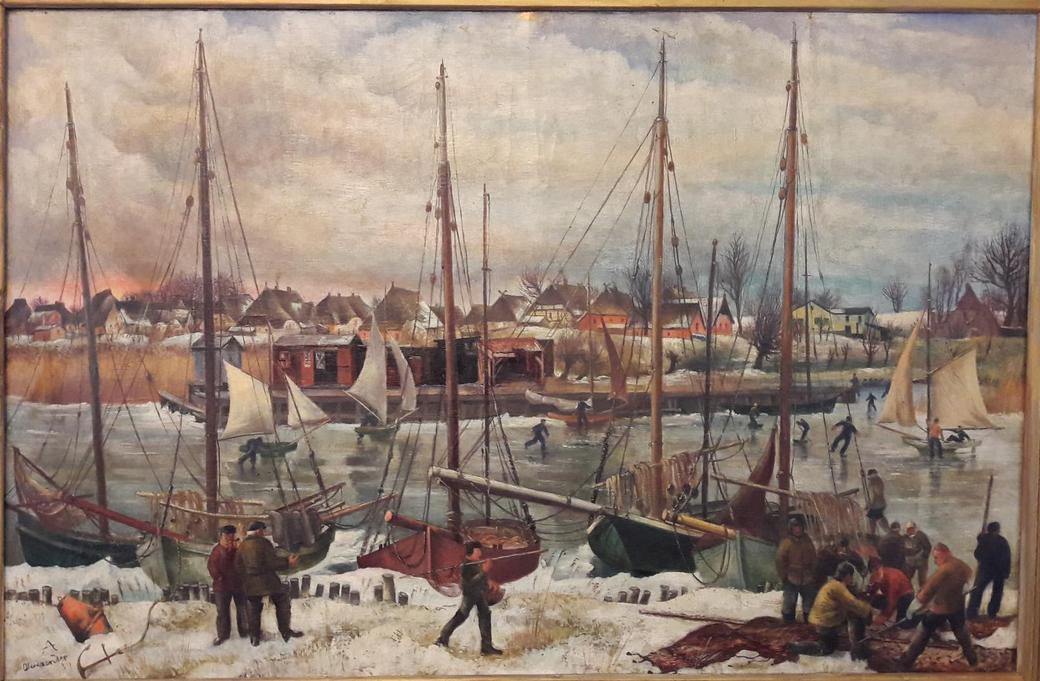 Winterhafen a d. Fischland - Hans Emil Oberländer, 1939