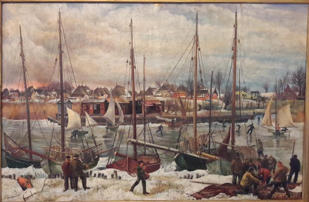 Winterhafen a d. Fischland - Hans Emil Oberländer, 1939